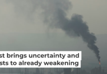 Smoke billows after an Iranian missile struck an oil refinery in Haifa in northern Israel on June 16, 2025. AP Photo/Ariel Schalit